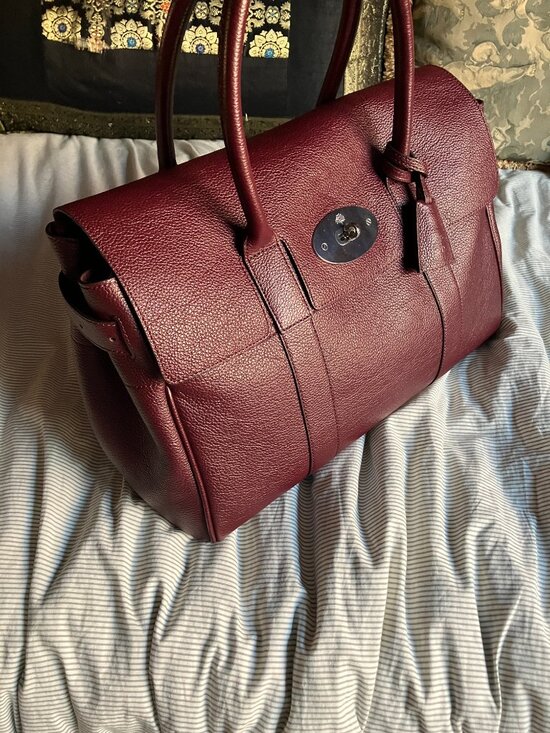 Mulberry Handbags - Mulberry Bayswater Black Cherry Small Classic Grain
